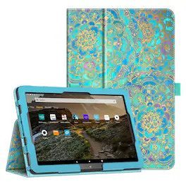 Kitcheniva - Slim Fit Folio Stand Case For Fire HD 10 And HD 10 Plus 11th Gen 2021 Shades Of Blue - Blue Shade