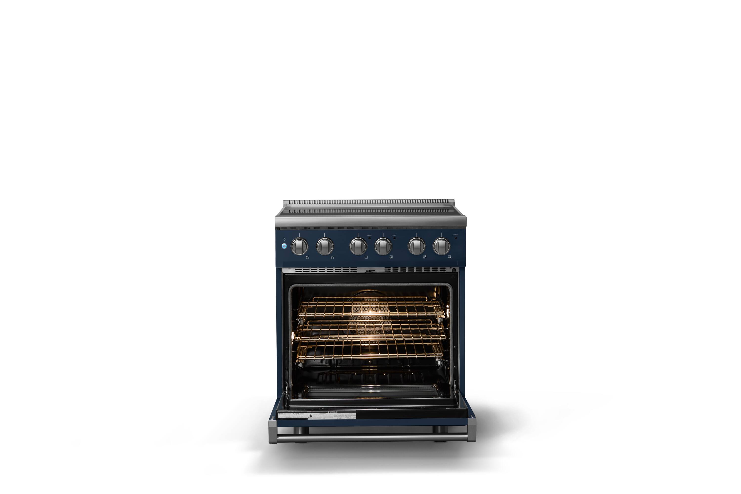 Alt View 3. Viking - 30 in. Wide 4 Elements Pro 5 Series 4.7 Cu. Ft. Freestanding Electric Convection Range - Slate Blue - Slate Blue.