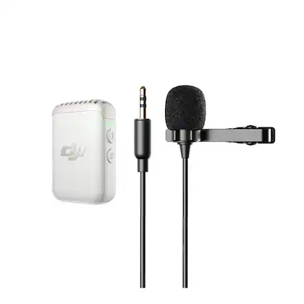 Front. DJI - DJI Mic 2 (1 TX, Platinum White) with Omnidirectional Lavalier Microphone.