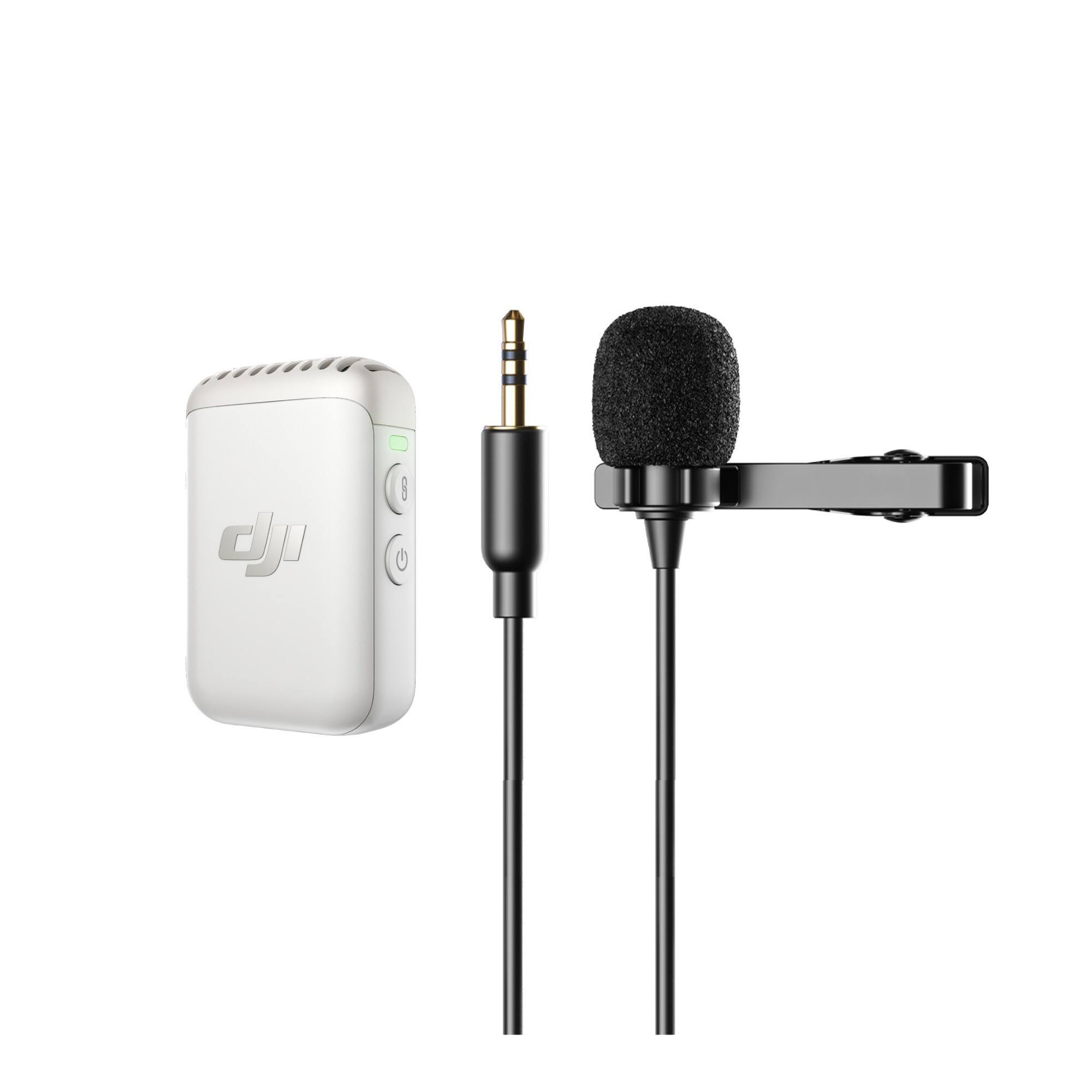 Front. DJI - DJI Mic 2 (1 TX, Platinum White) with Omnidirectional Lavalier Microphone.