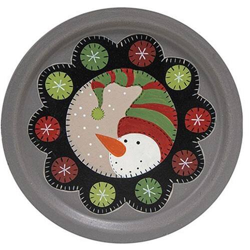 Left. BreeBe - Snowman Penny Mat Plate 2 Asstd. - Multicolor.