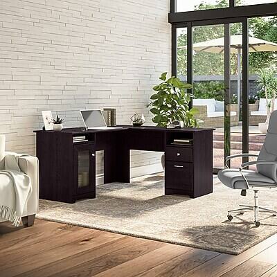 Alt View 1. Bush Furniture - 60"W L Shaped Computer Desk with Storage(WC31830K) - Espresso Oak.