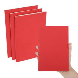 Unique Bargains - 3pcs A5 Notebook, Pocket Unlined Memo Notepads Blank Sketchbook 8.3x5.5 Inch 30 Sheets for Office Travel - Red