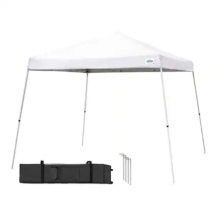 Front. Caravan Canopy - Caravan Canopy V Series 12 by 12 Foot Outdoor Shade Instant Canopy Kit, White - White.