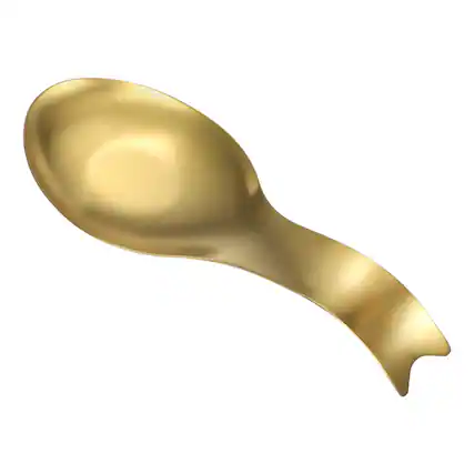Front. Unique Bargains - Spoon Rest, 10.6x3.7" Stainless Steel Spoon Holder Heat Resistant Spatula Ladle Rest for Kitchen Counter - Gold.