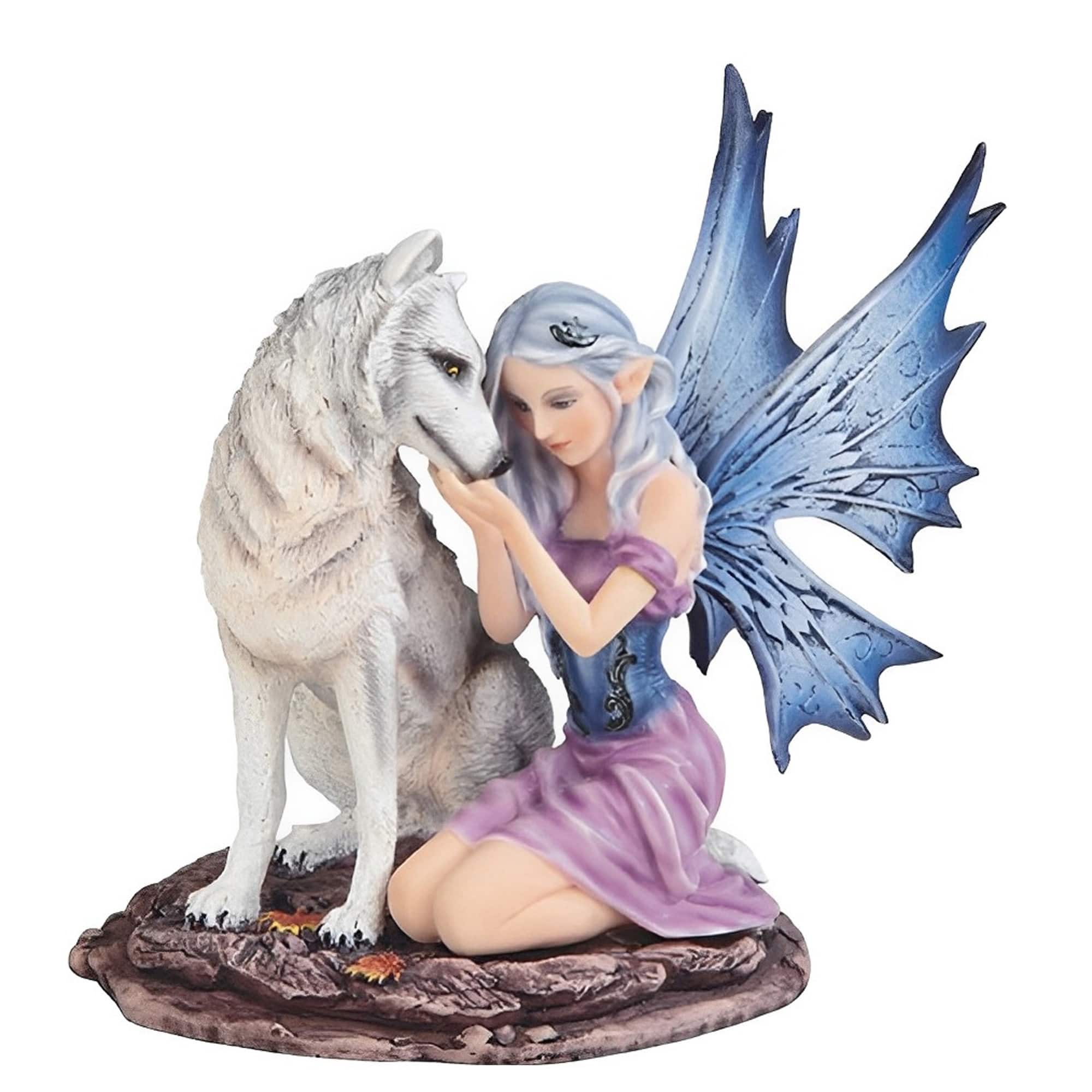 FC Design - 6.75"H Fairy with Wolf Figurine Statue Office Desk Tabletop Home Decor Gift - Multi-Color