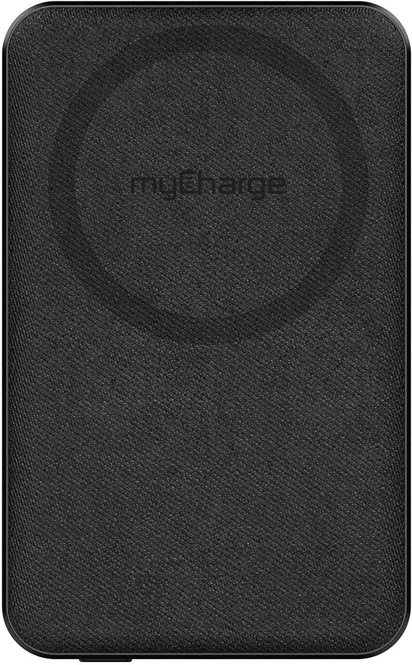 Angle. myCharge - MagLock Lux+ 10,000 mAh Portable Charger for Most MagSafe Compatible Devices - Black.
