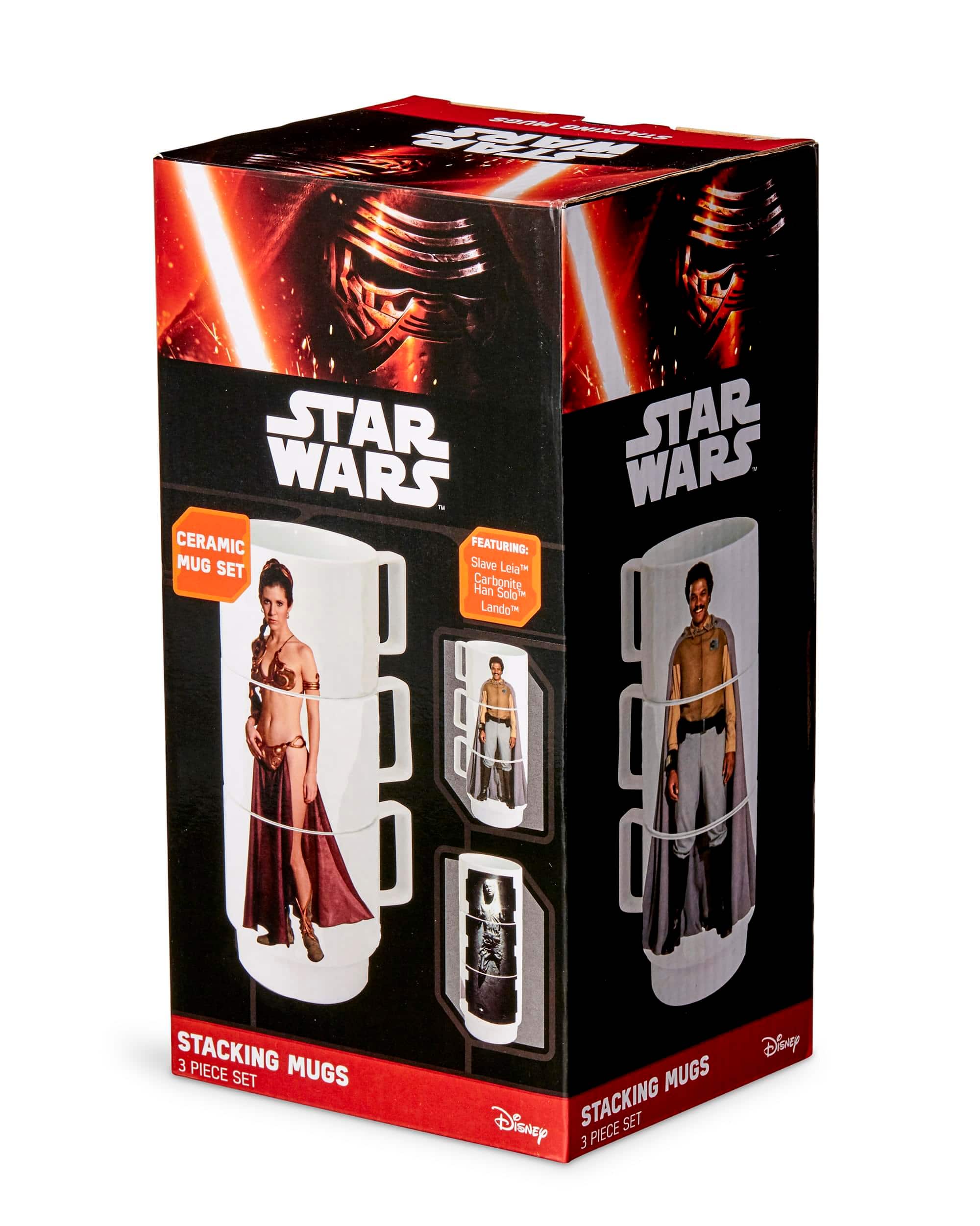 Star Wars - 11-Oz Stacking Mugs - Princess Leia, Han Solo in Carbonite, and Lando - Multi-Color price history on PriceWatchPro