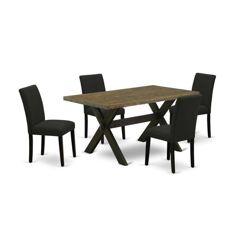 Angle. East West Furniture - East West Furniture 5-Piece Kitchen Table Set Includes 4 Parson dining chairs with Upholstered Seat and High Back and a - Multi-Color.