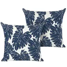 Nuu Garden - Outdoor Patio Water-Resistant Throw Pillows Set of 2 - Palm Leaf Pattern