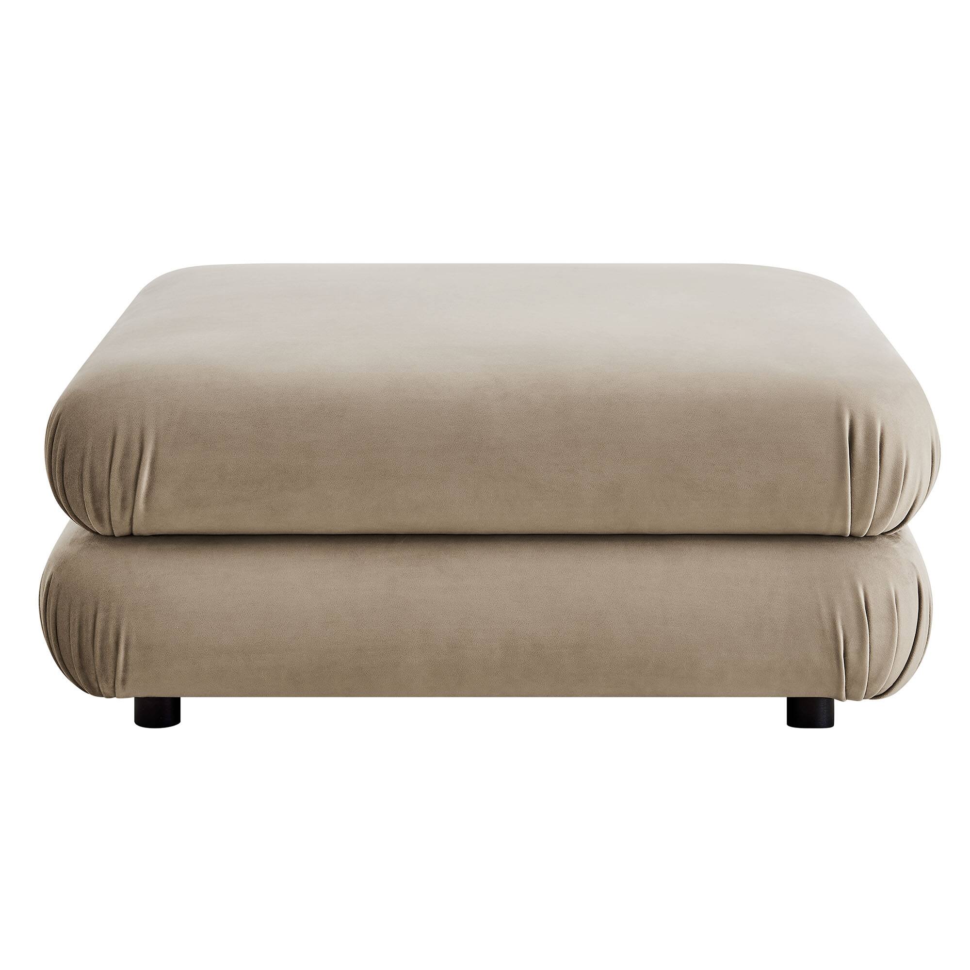 Alt View 3. Modway - Jubilee Modular Performance Velvet Ottoman by Modway - Taupe.