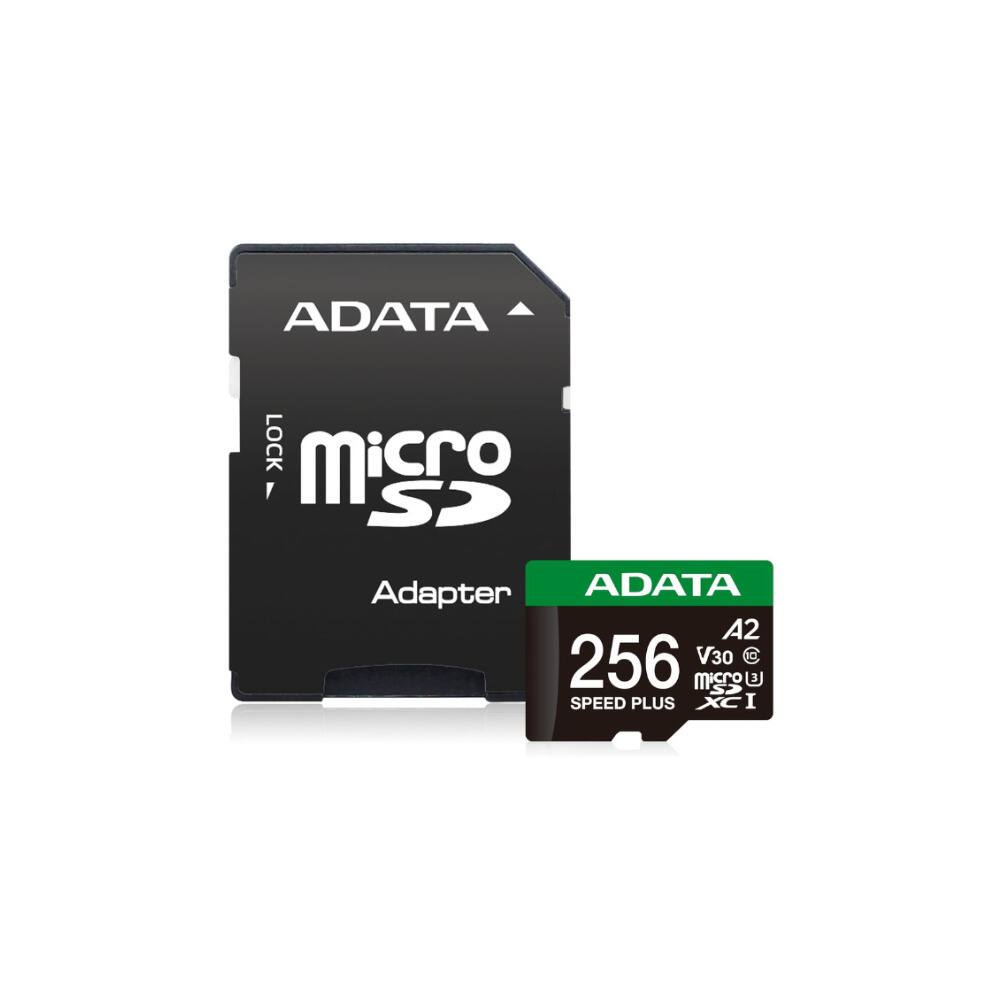 ADATA LOCK micro SD Adapter  
ADATA A2 256GB V30 microSDXC I  
SPEED PLUS