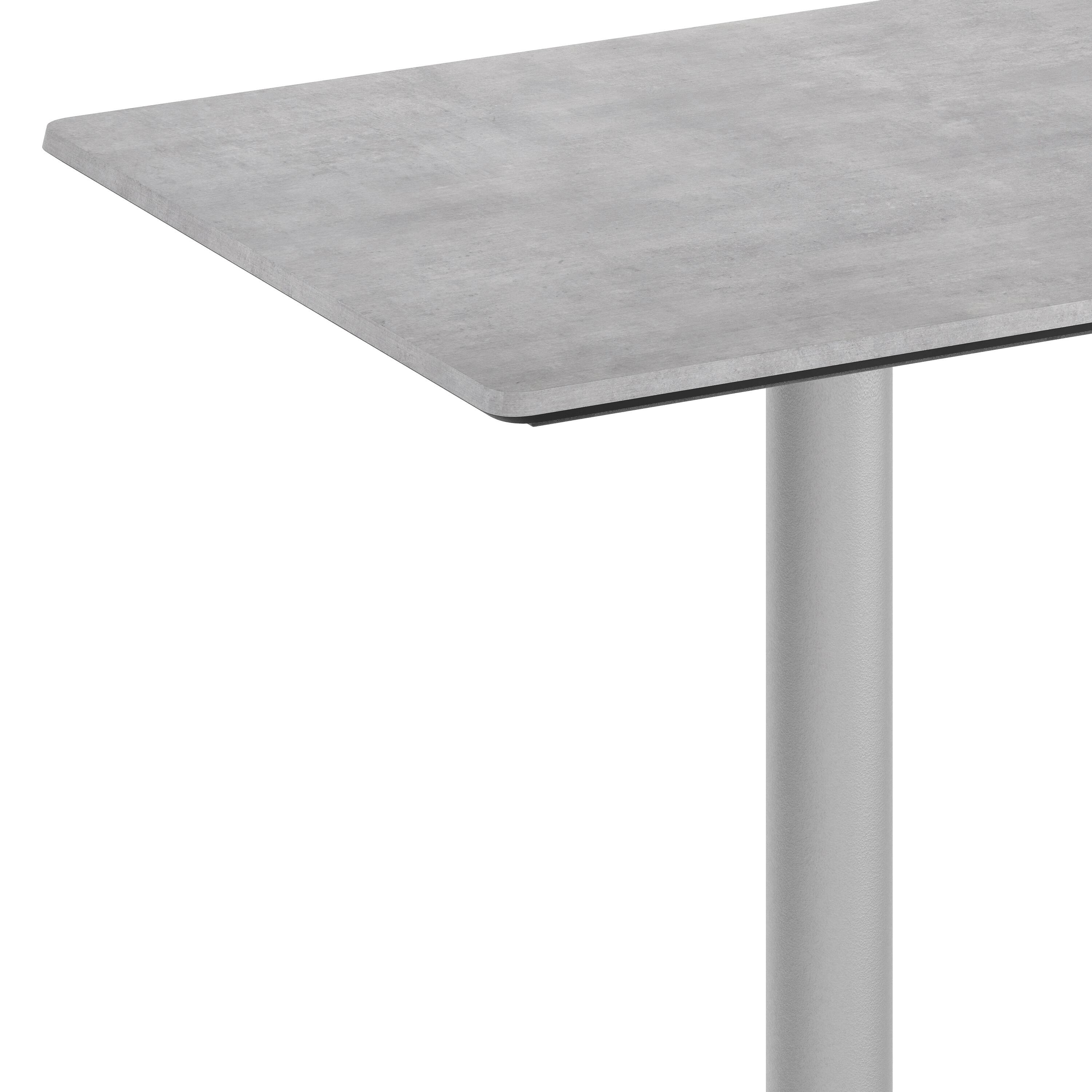 Alt View 9. Emma + Oliver - PureShield Indoor Outdoor Tabletop with Seam-Free Surface Innovation and Cast Iron Bistro Table Base - Gray Faux Concrete/Silver Base.