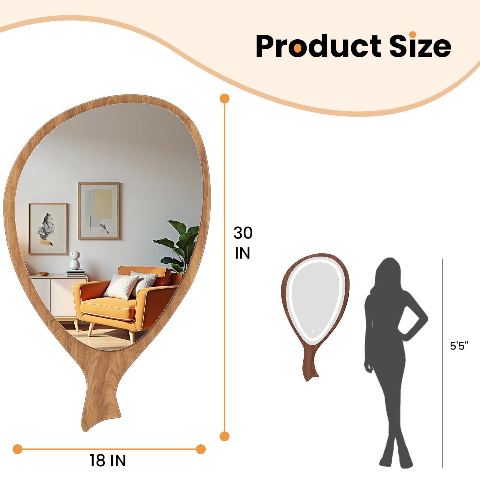 Product Size

30 IN  
18 IN  

5'5"