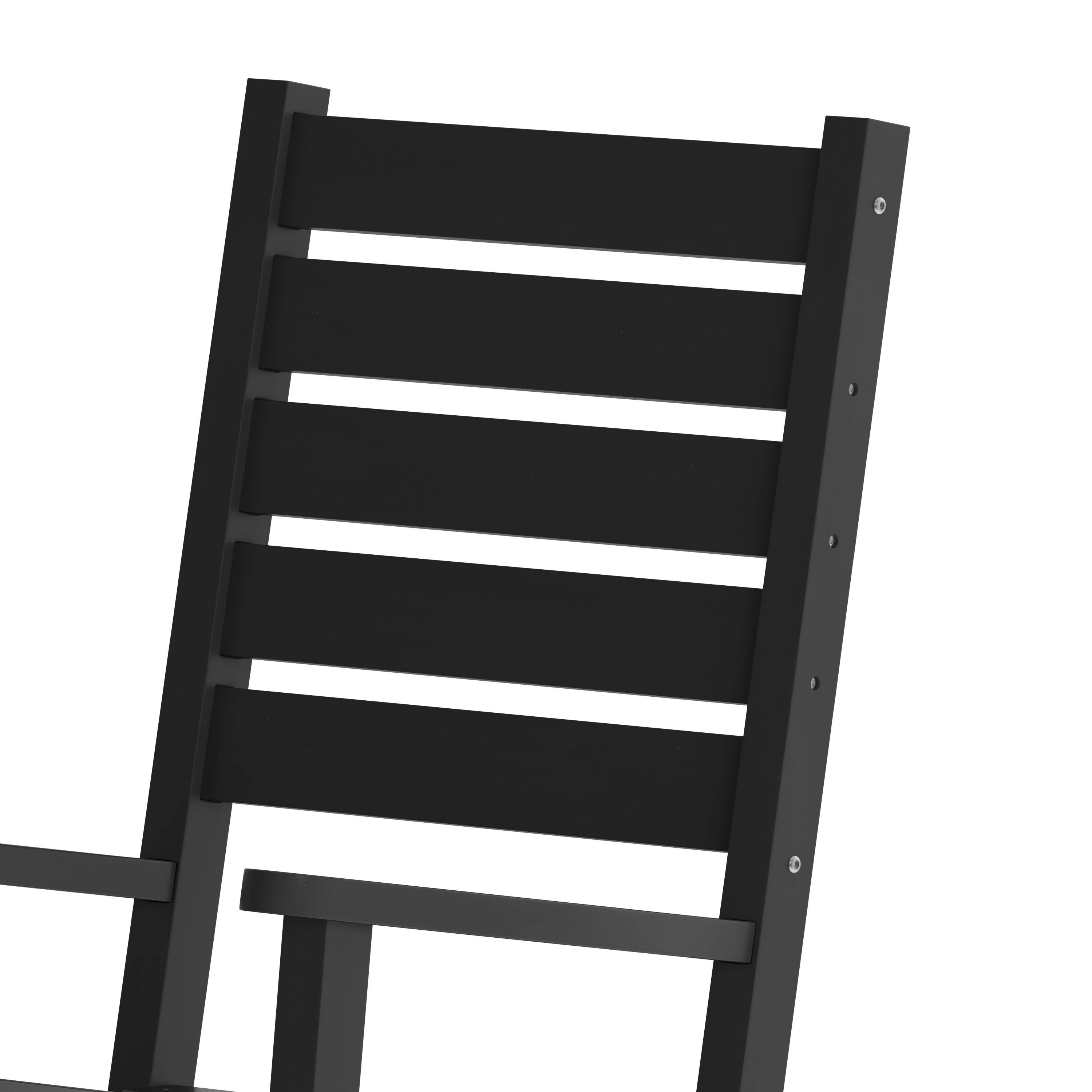 Alt View 10. Emma + Oliver - Florian Contemporary Rocking Chair, All-Weather HDPE Indoor/Outdoor Rocker - Black.