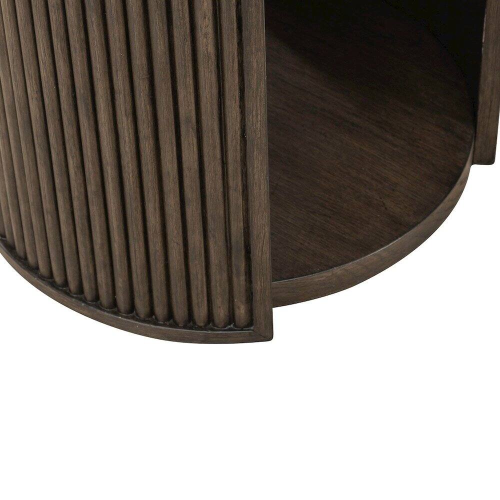Alt View 3. Liberty Furniture Industries - City View Round End Table for Living Room- Coffee Bean Oak Wood - Coffee Bean.