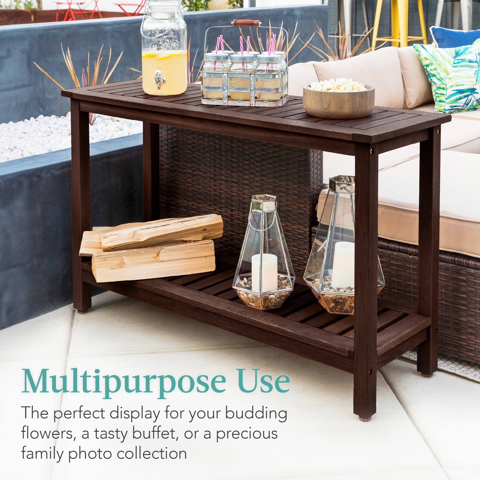 Multipurpose Use

The perfect display for your budding flowers, a tasty buffet, or a precious family photo collection