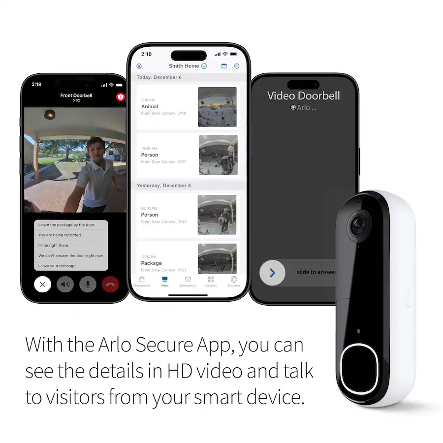 Arlo Smart Wi Fi Video Doorbell (2nd Generation) Wired/Battery
