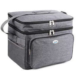 Brentwood - Kool Zone 30 Can Insulated Cooler Bag with Hard Liner - Gray