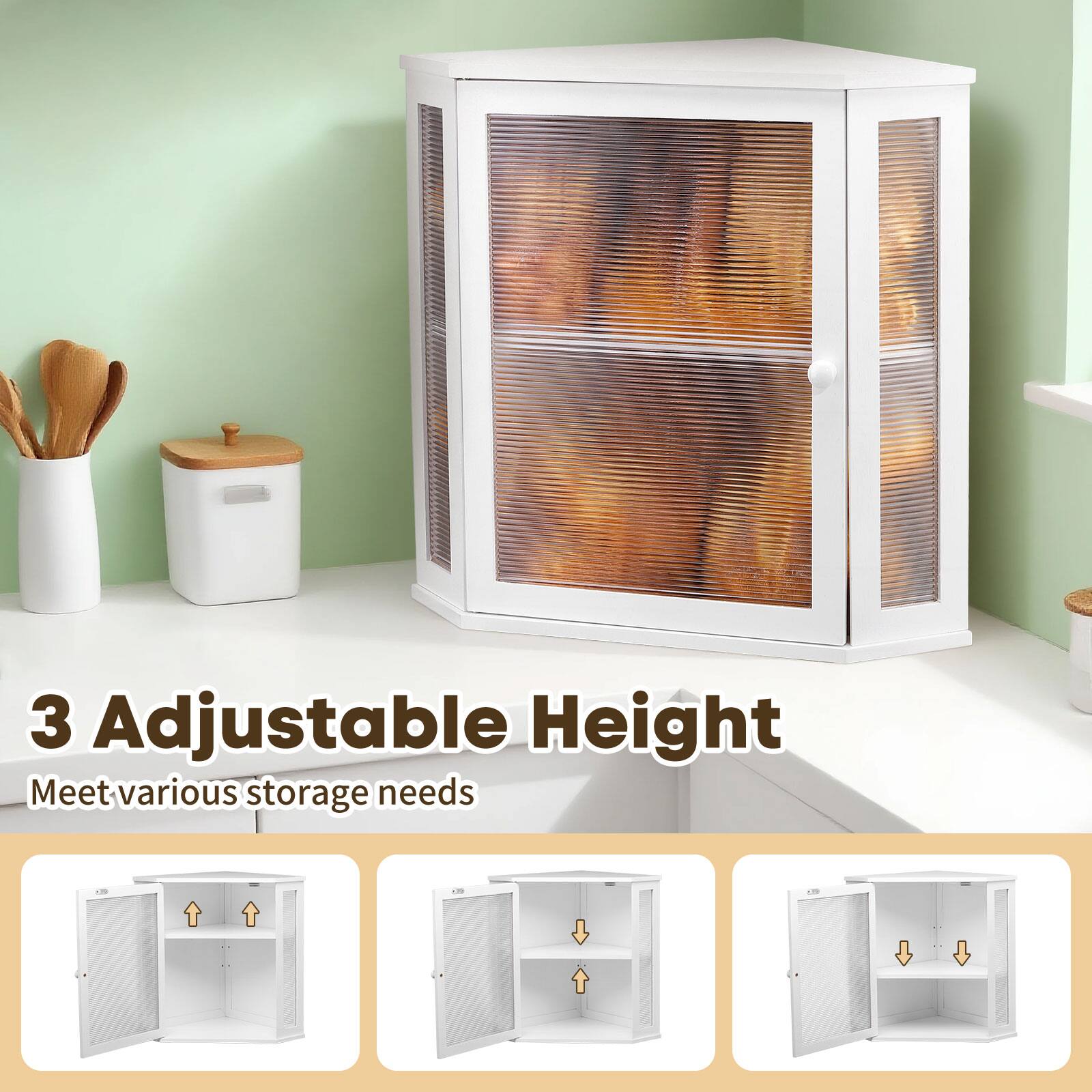 3 Adjustable Height  
Meet various storage needs