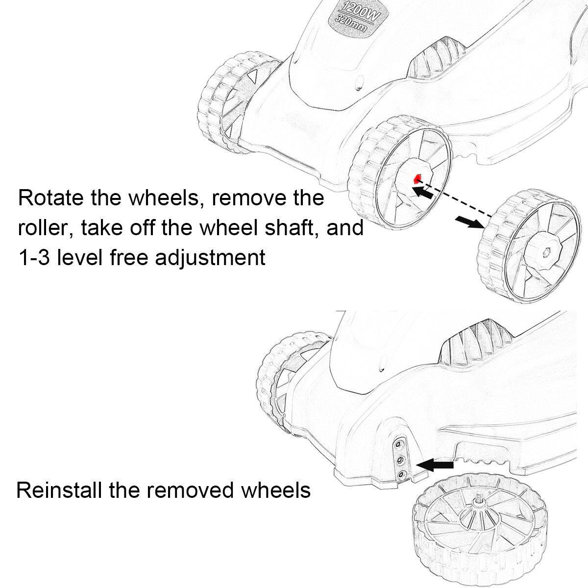 320mm 1200W

Rotate the wheels, remove the roller, take off the wheel shaft, and 1-3 level free adjustment

Reinstall the removed wheels