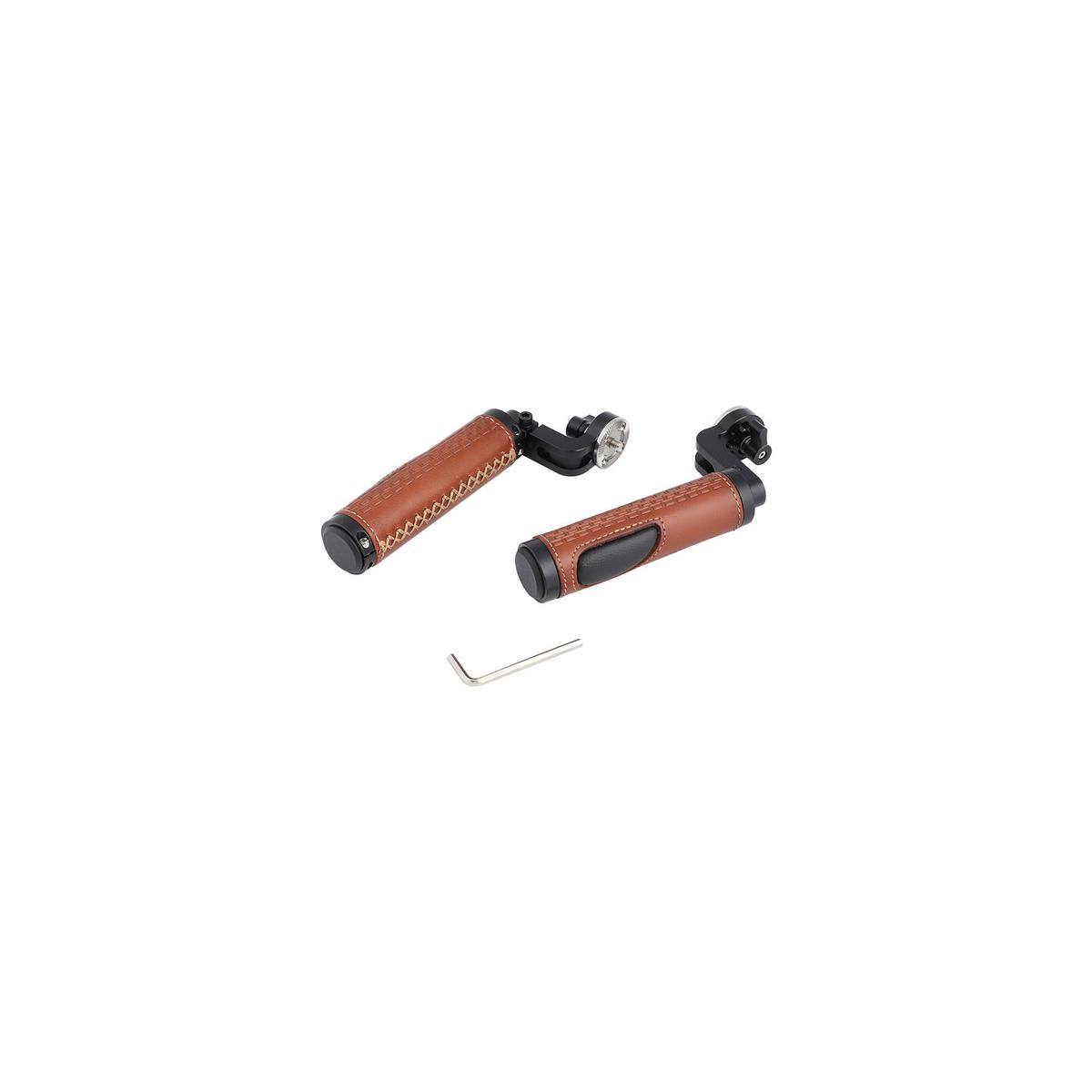 Alt View 3. CAMVATE - CAMVATE M6 Male Thread ARRI Rosette Leather Handgrip for DSLR Shoulder Rig, Pair.