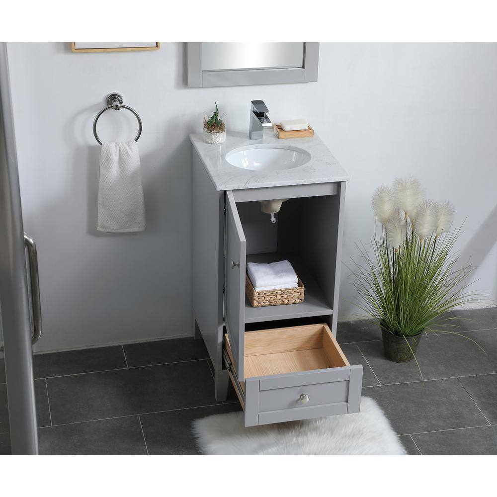Alt View 10. Elegant Kitchen and Bath - 18 inch Single Bathroom Vanity in Grey - Grey.