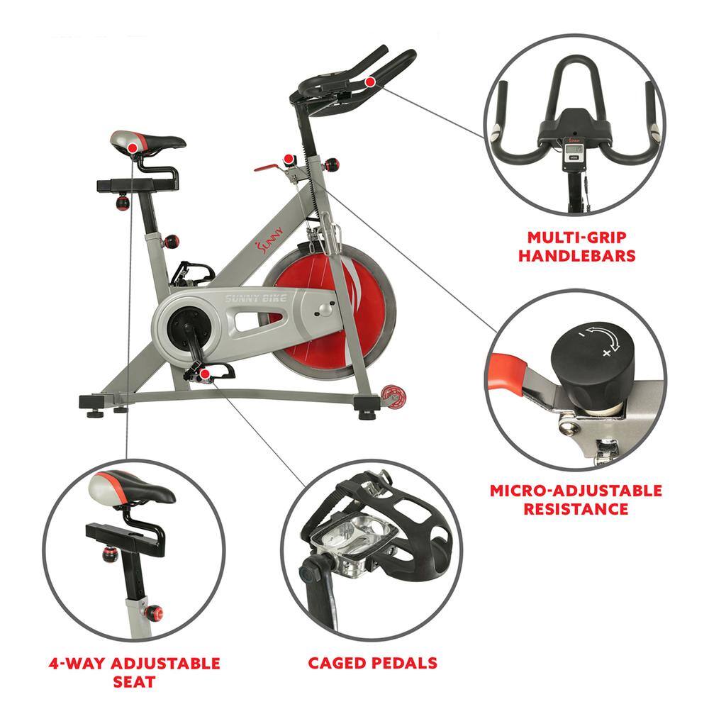Sunny Multi-Grip Handlebars, Sunny Bike x Micro-Adjustable Resistance, 4-Way Adjustable Seat, Caged Pedals