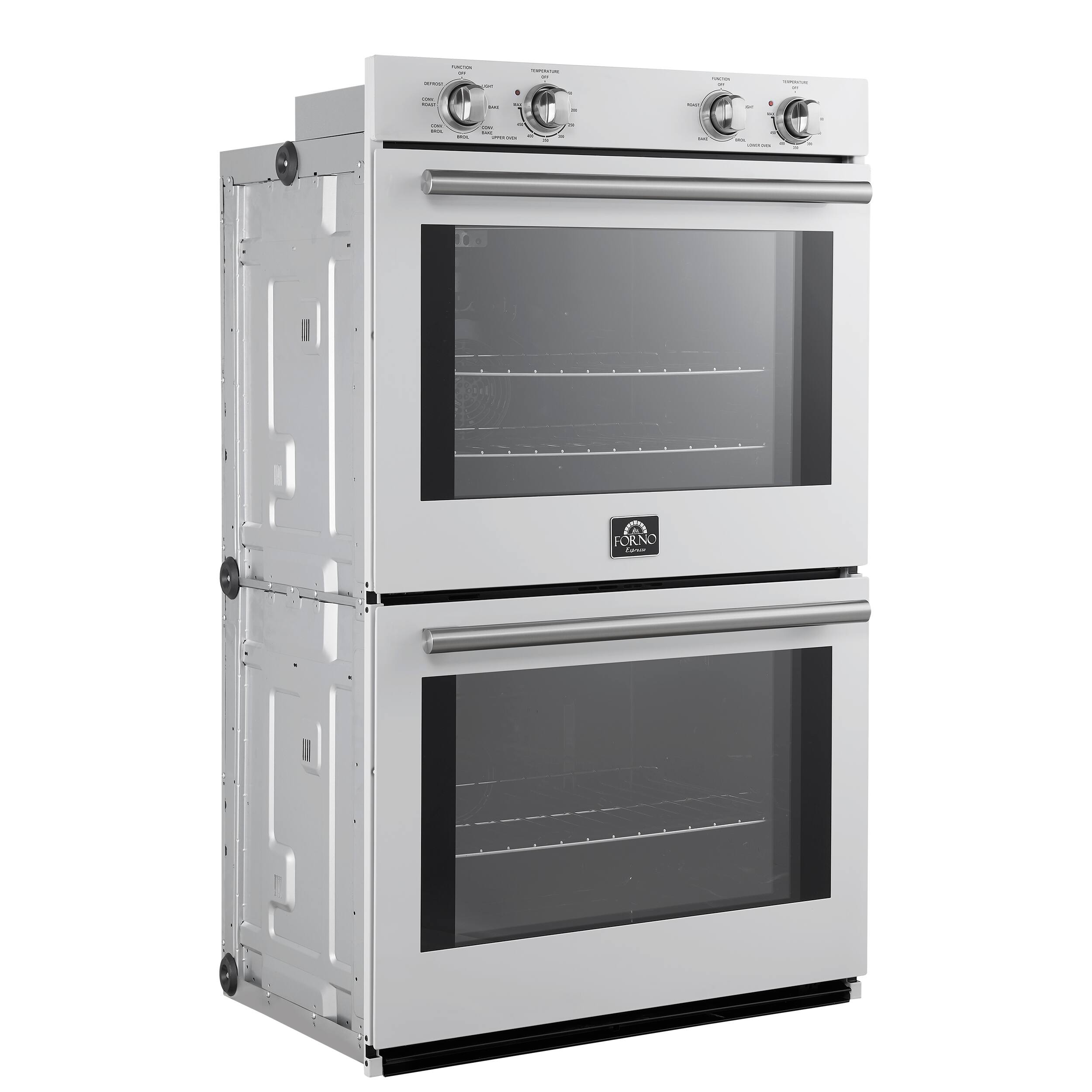 Alt View 4. Forno Appliances - Vomero 30" Electric Convection Double Wall Oven - White.