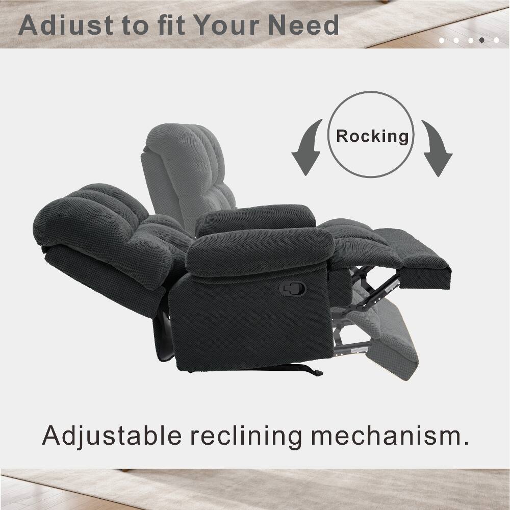 Adjust to fit Your Need

Rocking

Adjustable reclining mechanism.