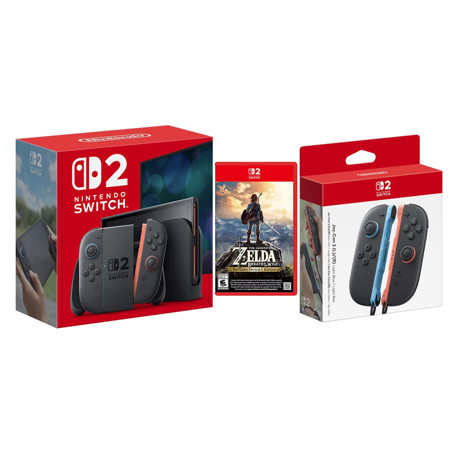 Switch 2 Console with Zelda Breath of the Wild with Extra Joy-Cons Bundle - Nintendo Switch 2