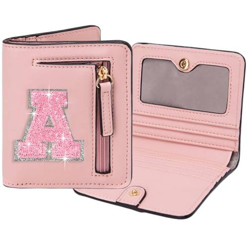 Front. Vulpecula Spade - Birthday Gifts for Teen Girl Kids Wallet Girl Wallets Small Initial Rfid Wallet Teen Girls Gift Preppy Stuff for Girls - Pink.