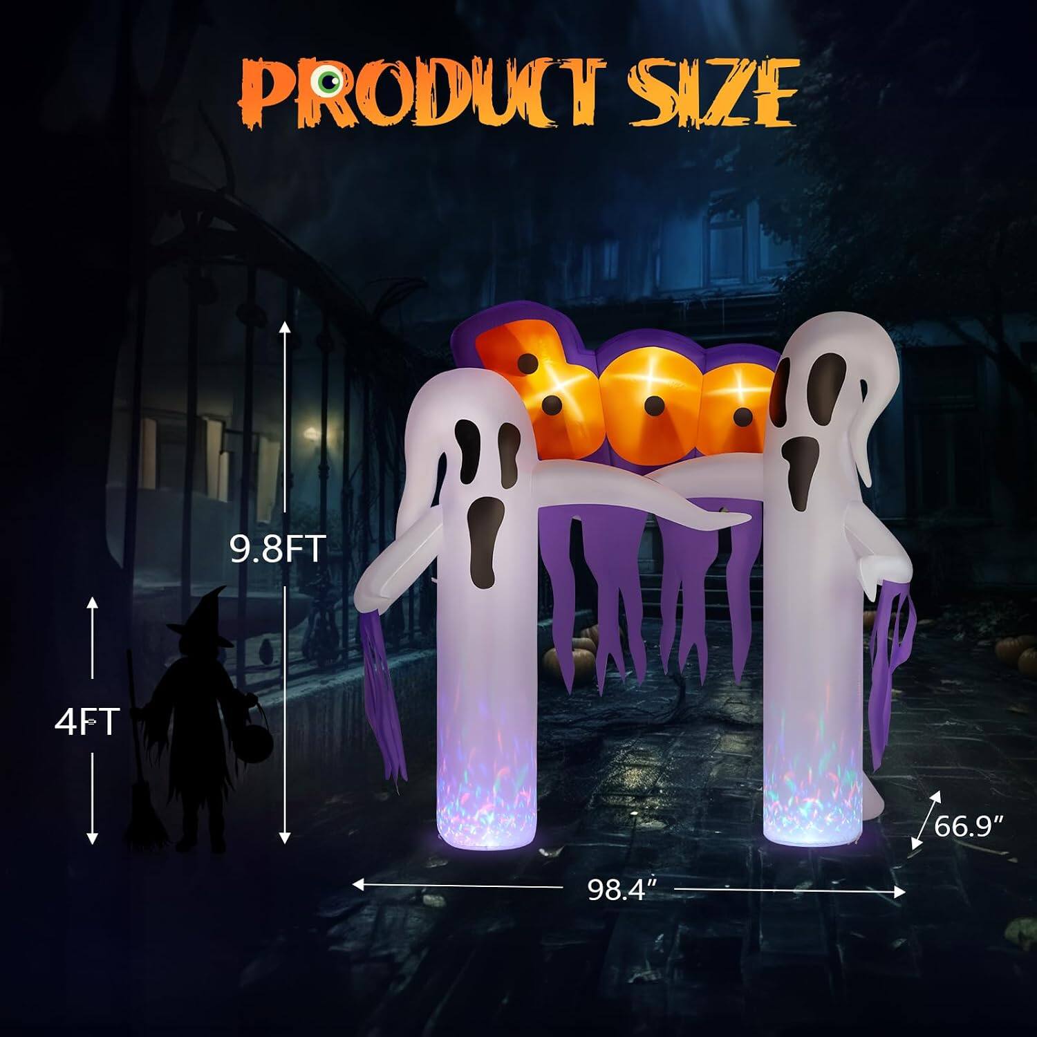 PRODUCT SIZE  
9.8FT  
4FT  
66.9"  
98.4"