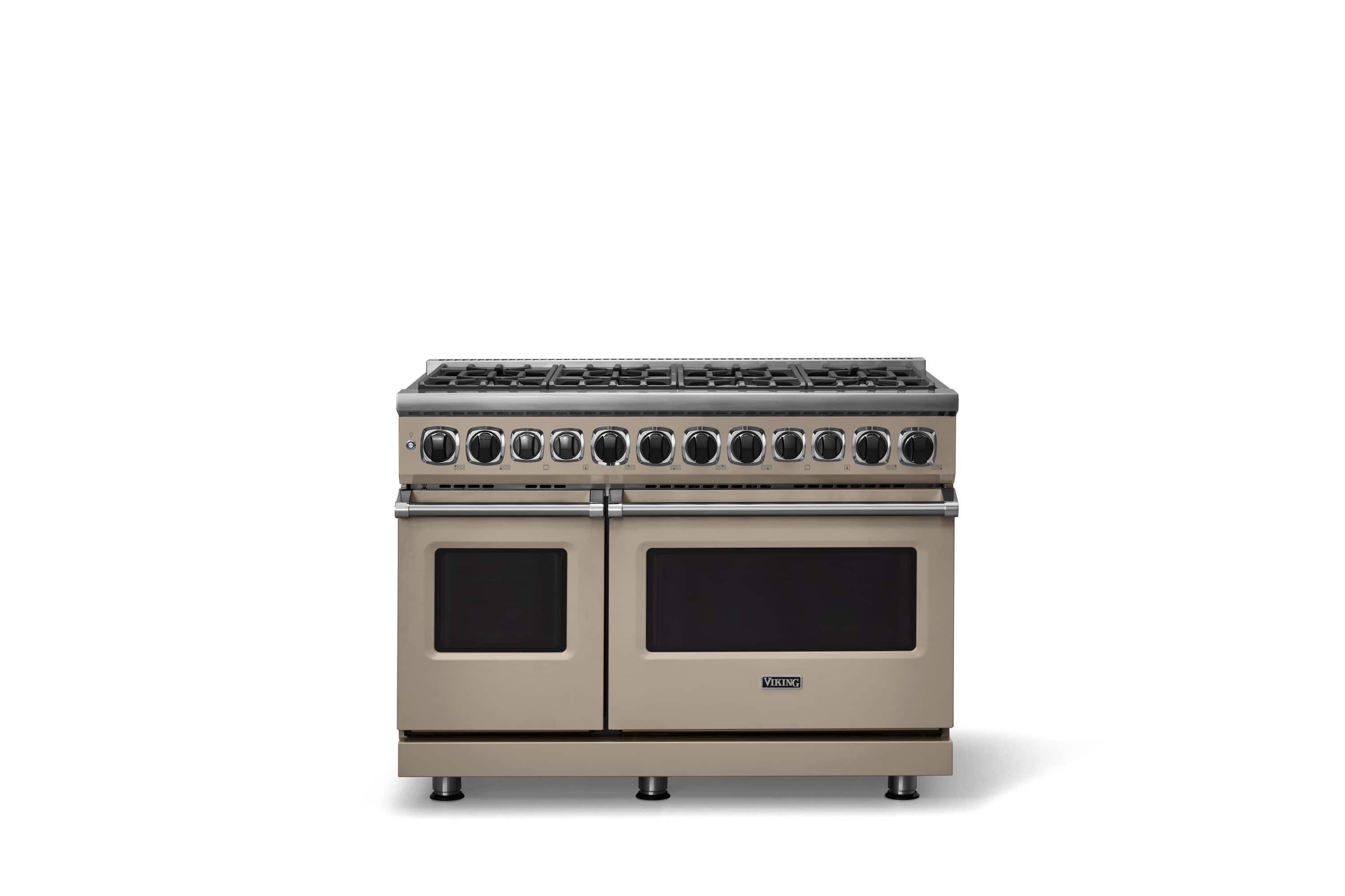 Front. Viking - 48 in. Wide 8 Burner Dual Fuel Sealed Burner Range - Nantucket.