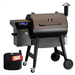 Z GRILLS - Backyard Warrior 697 sq. in. Pellet Grill and Smoker with PID V3.0 Technology, LCD Screen, Meat Probes and Rain Cover - Bronze