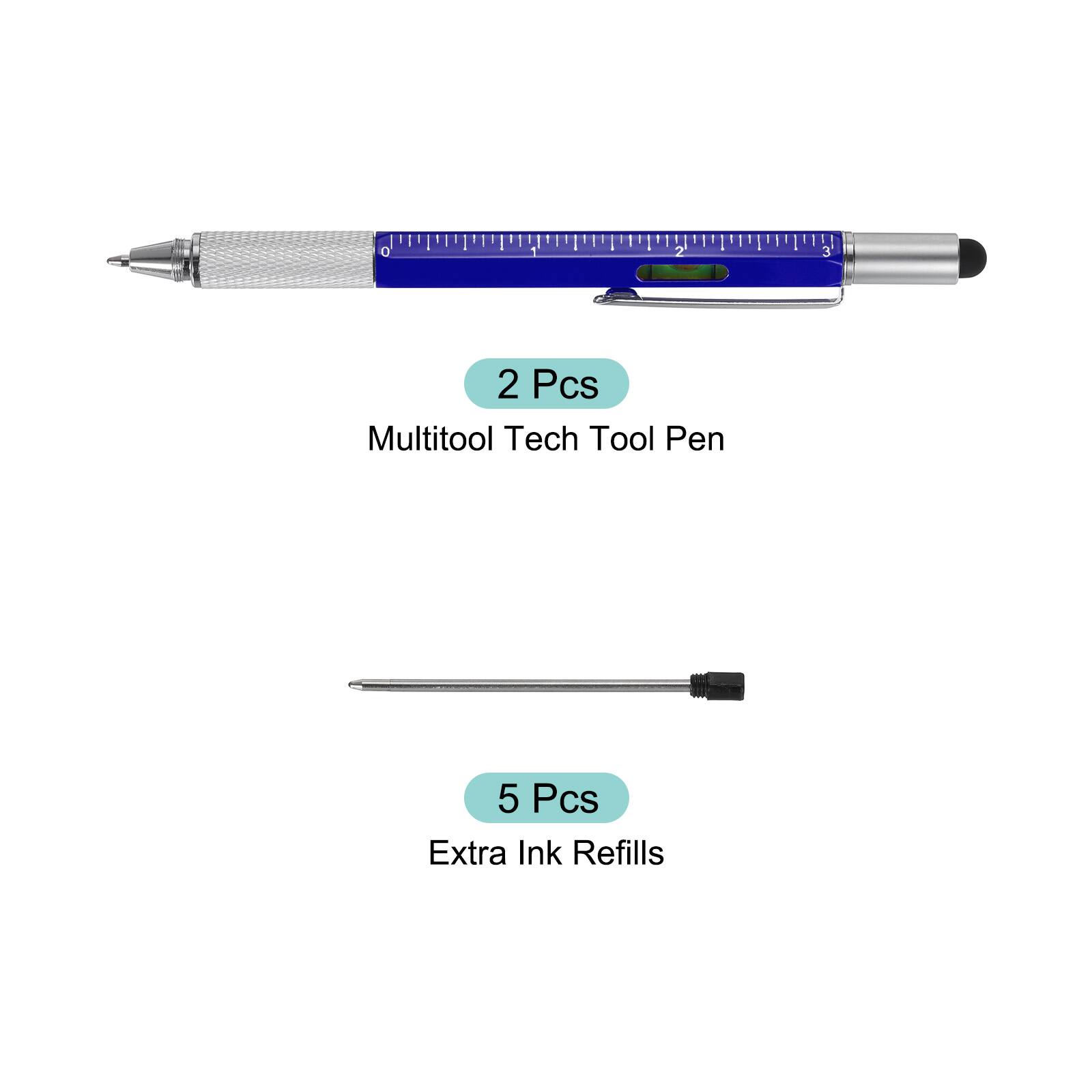 2 Pcs Multitool Tech Tool Pen  
5 Pcs Extra Ink Refills