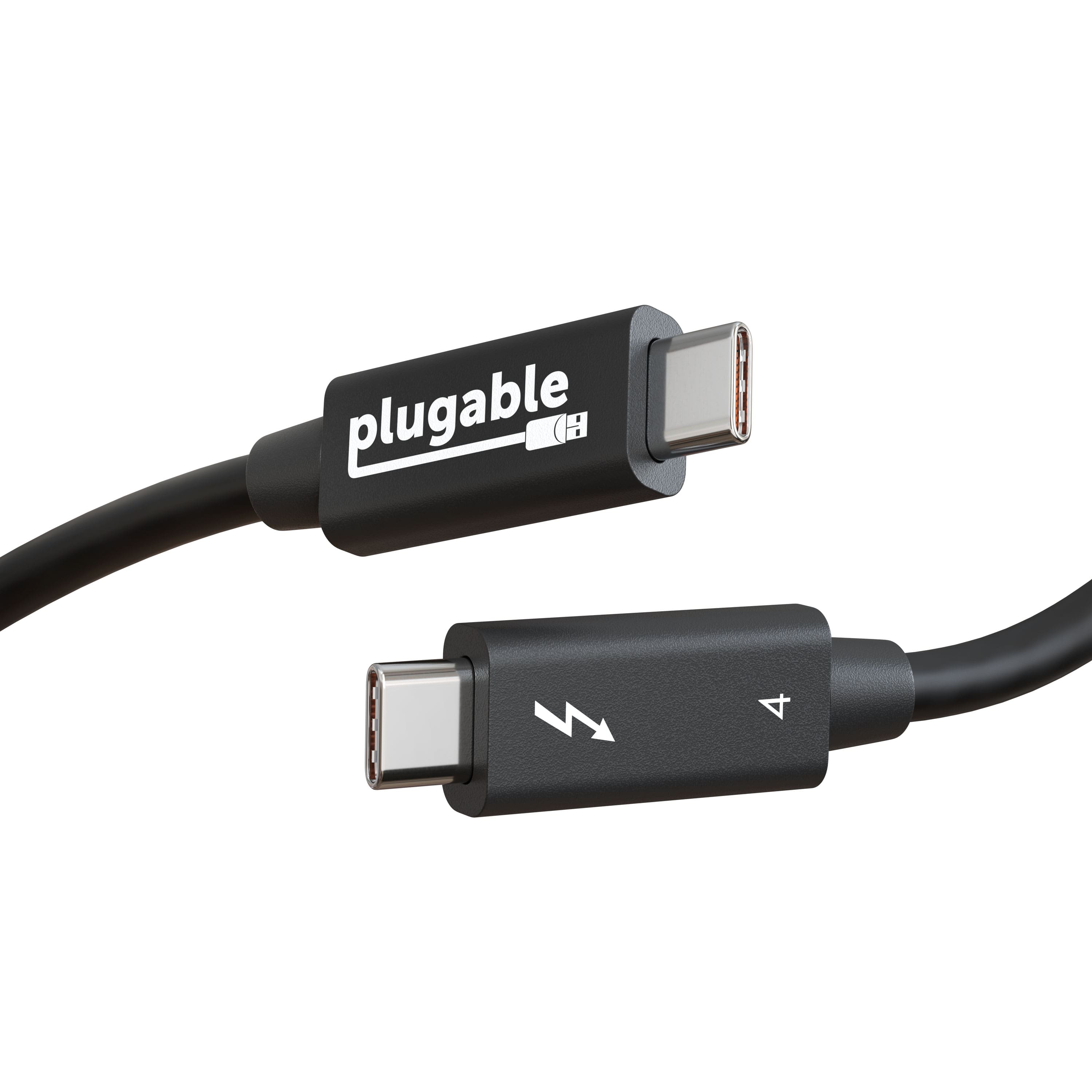 Plugable - 6.6ft Thunderbolt 4 Cable[Thunderbolt Certified], Driverless - Black