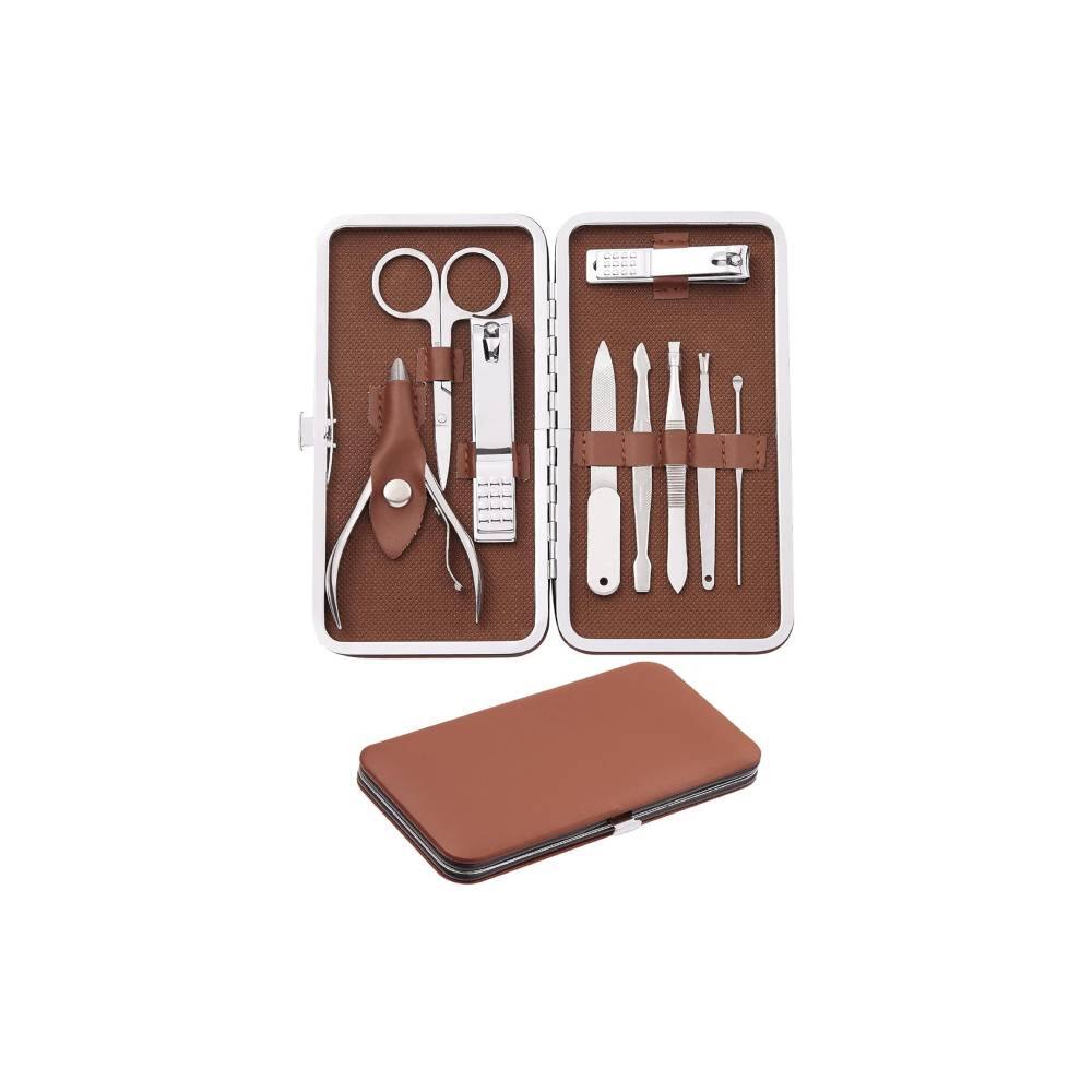 Beauty Hub Ecommerce - Leather Case Nail Kit - Brown