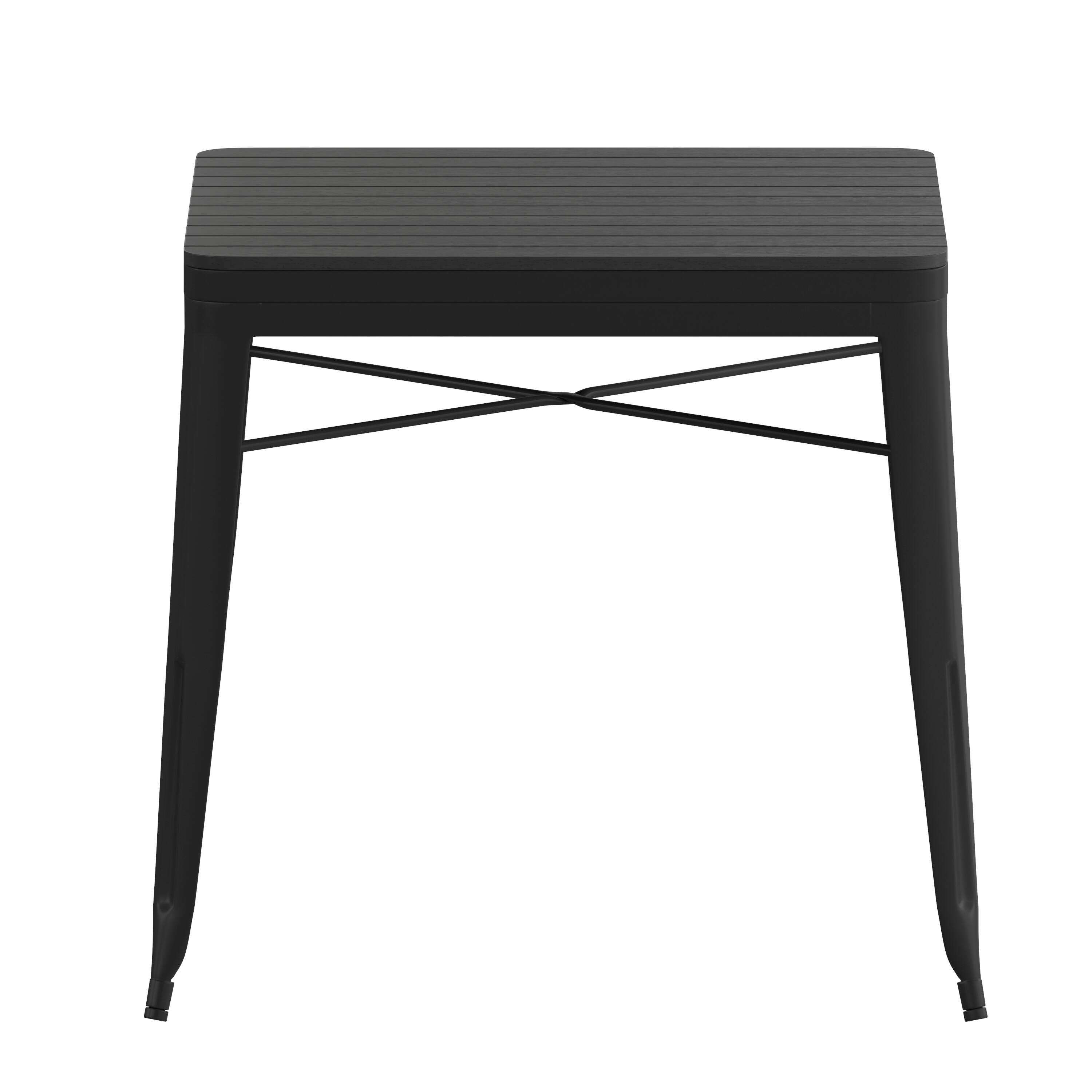 Alt View 8. Emma + Oliver - All-Weather Metal Patio Table with Polyresin Top for Indoor/Outdoor Use - Black Top/Black Frame.