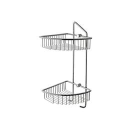 Alfi - Corner Mounted Double Basket Shower Shelf Bathroom Accessory - Polished Chrome