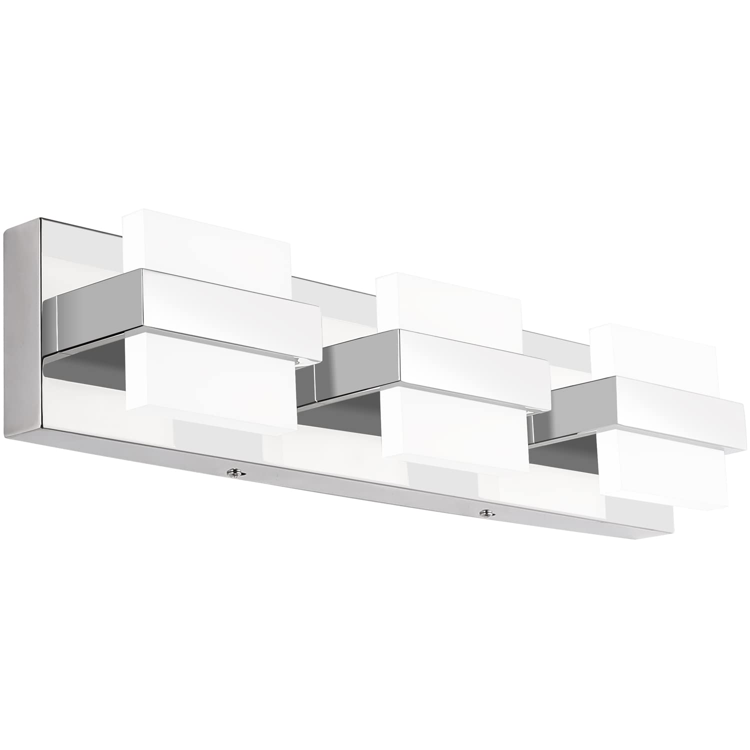 Front. PO3TICJUNKI3 - Lights Chrome Vanity Bathroom Wall Light Fixture Over Mirror Modern Led Lighting Fixtures For Inch Dimmable - Chrome-White light Dimmable 20 inch.
