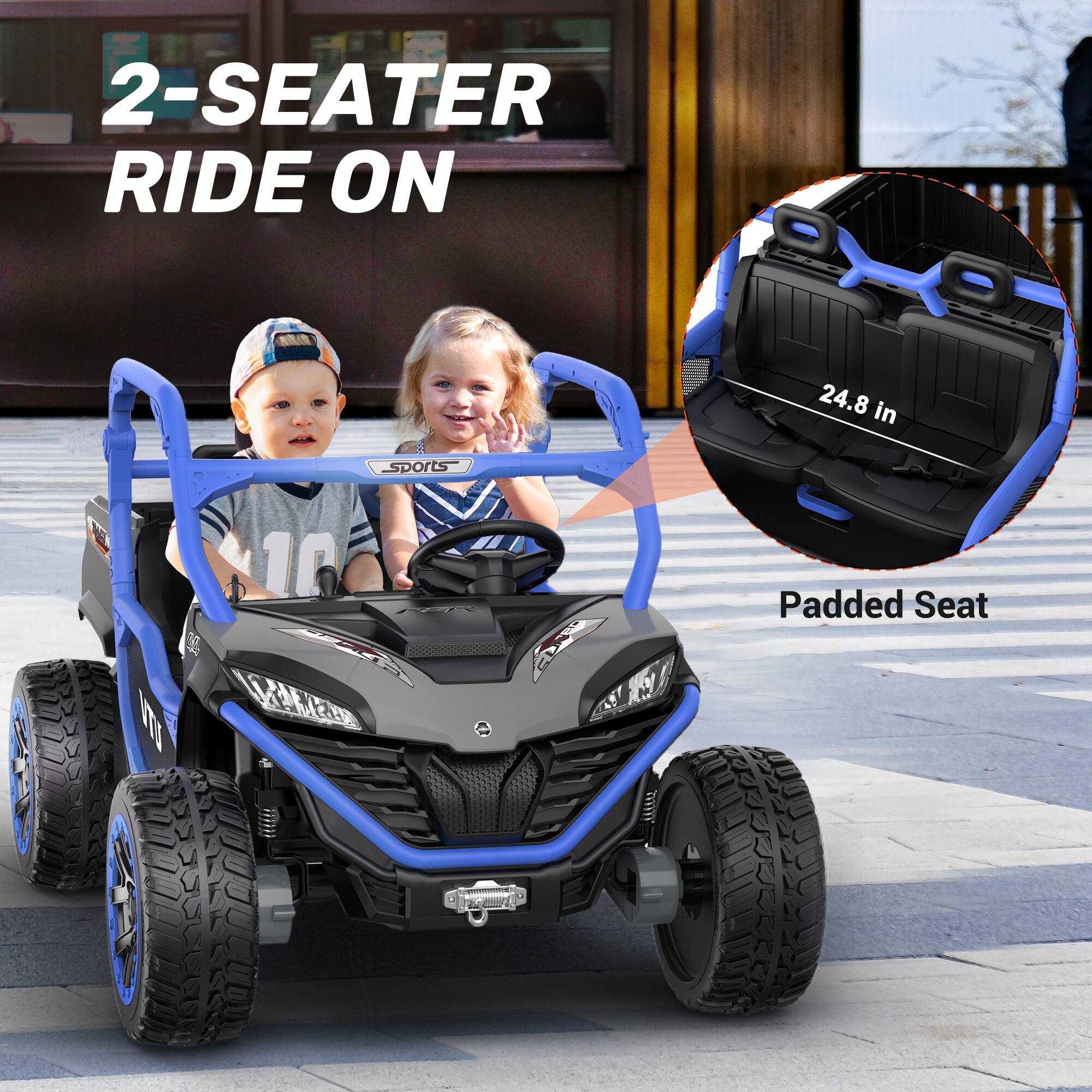 2-SEATER RIDE ON

24.8 in

sports

TAT

10 PER 

SUNG

Padded Seat