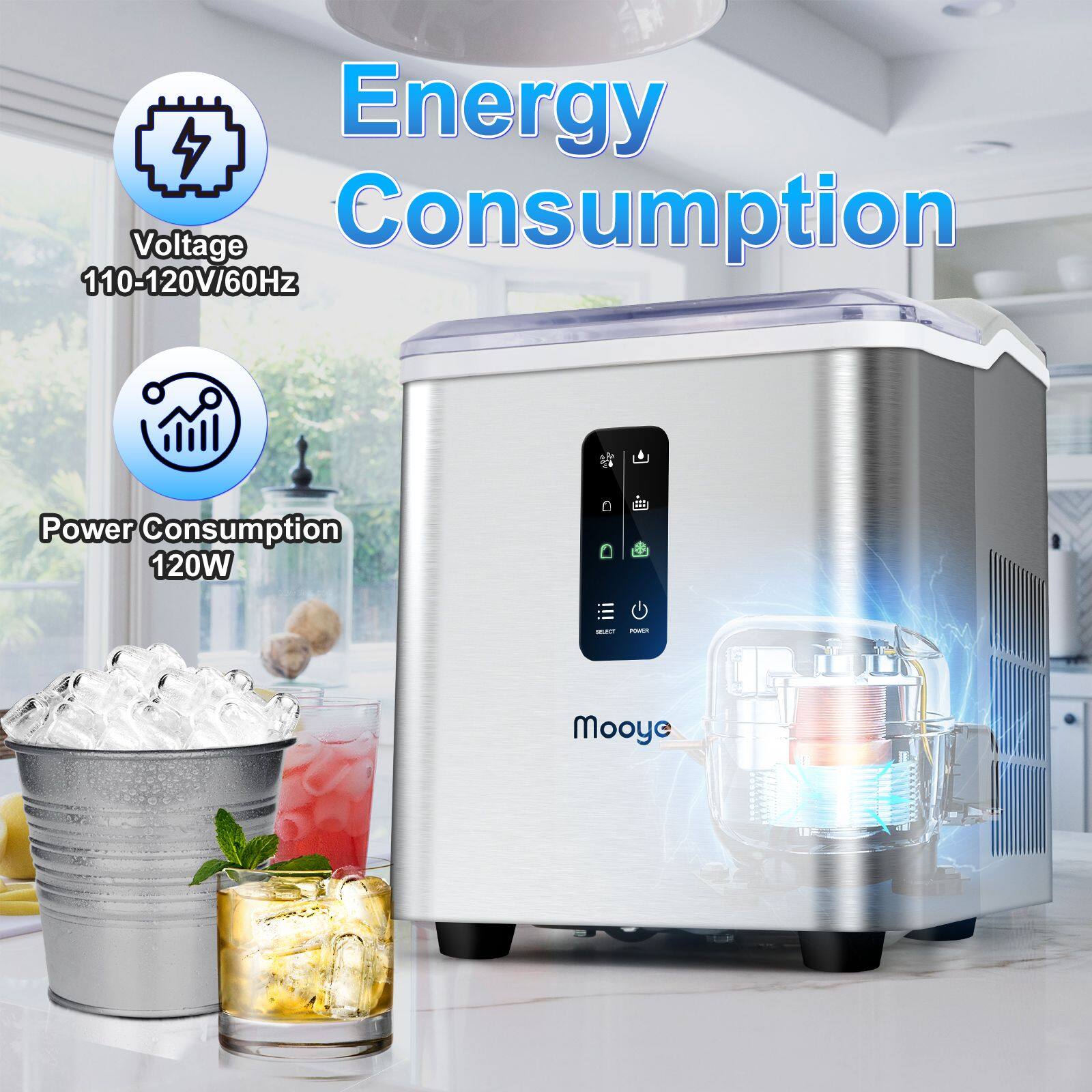 Energy Consumption  
Voltage: 110-120V/60Hz  
Power Consumption: 120W  
Mooye