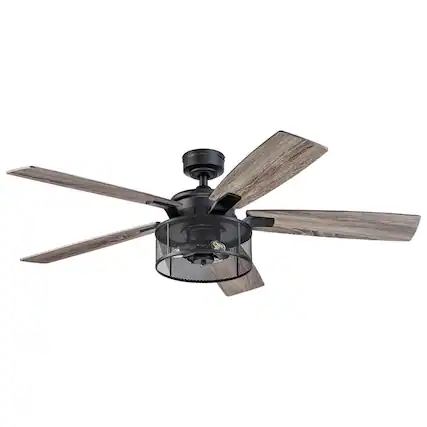 Front. Honeywell - Honeywell Carnegie Ceiling Fan, Quiet Motor and Remote Control, 52", Matte Black - Matte Black.