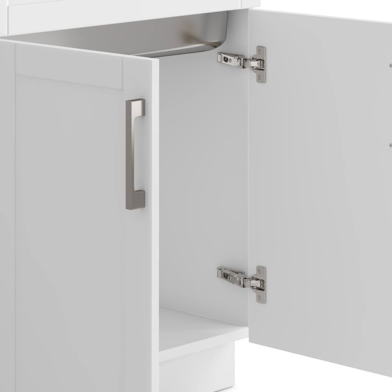 Alt View 4. Simpli Home - Hennessy  All-in-One 28-inch Utility Sink & Cabinet - Pure White.