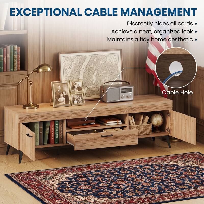 EXCEPTIONAL CABLE MANAGEMENT  
Discreetly hides all cords  
Achieve a neat, organized look  
Maintains a tidy home aesthetic  

Cable Hole
