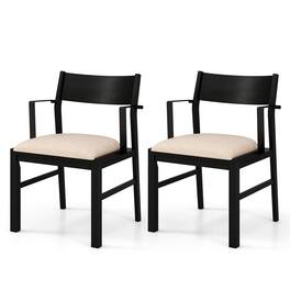Sugift - Dining Chair with Contoured Backrest and Padded Seat Set of 2 - Dark Brown