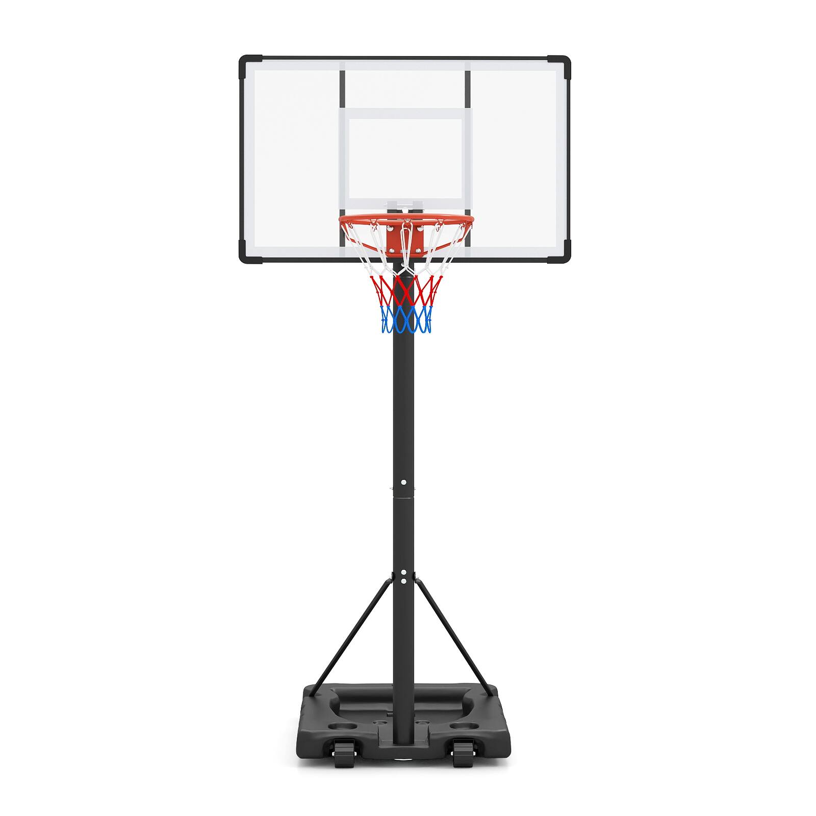 Front. Gymax - Gymax 10 FT Portable Basketball Hoop w/ Shock Absorbent Rim Fillable Base for Adults - Black.