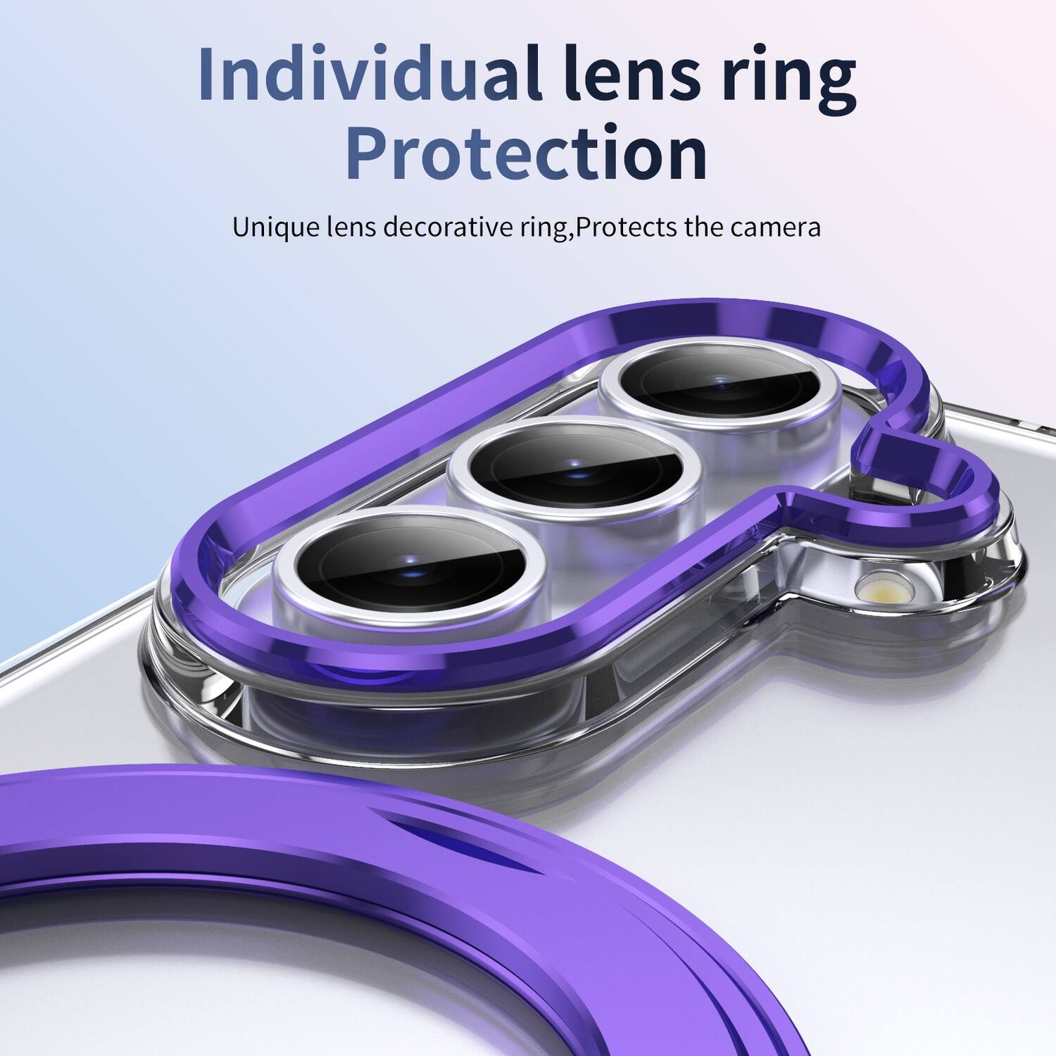 Individual lens ring Protection  
Unique lens decorative ring, Protects the camera