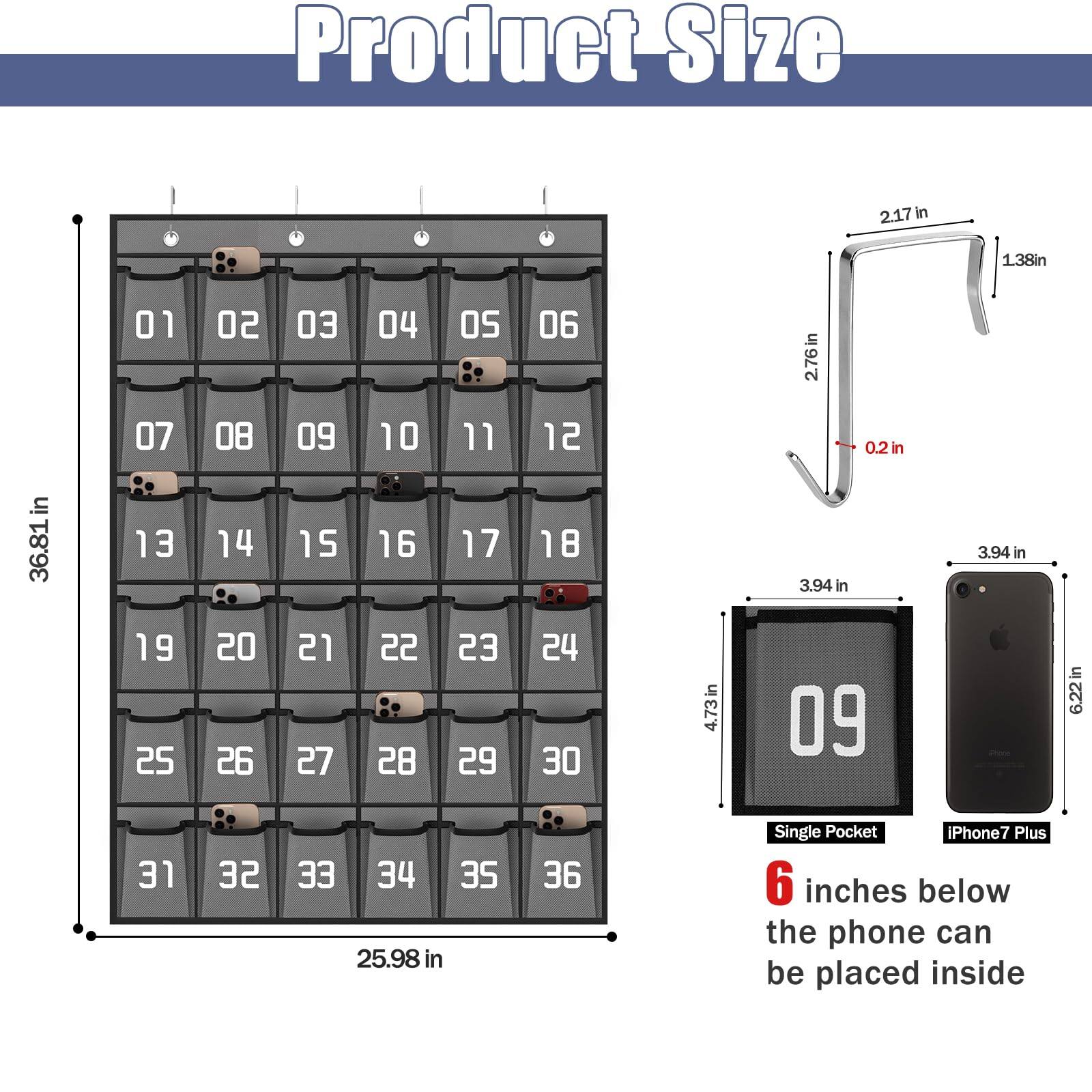 Product Size

- 2.17 in
- 138 in
- 01 02 03 04 OS 06
- 2.76 in
- 07 08 09 10 11 12
- 0.2 in
- 36.81 in
- 13 14 15 16 17 18
- 3.94 in
- 19 20 21 22 23 24
- 3.94 in
- 25 26 27 28 29 30
- 4.73 in
- 09
- 6.22 in
- 31 32 33 34
- 25.98 in
- 35 36

Single Pocket iPhone7 Plus

6 inches below the phone can be placed inside